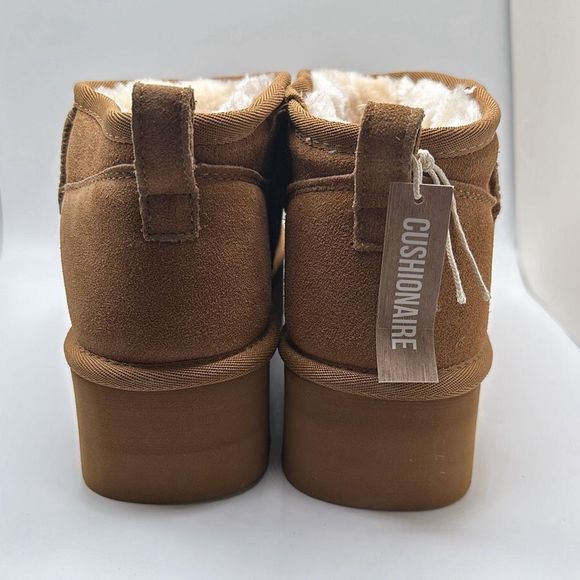 CUSHIONAIRE Women's Genuine Suede pull on platform boot +Memory Foam 10 CHESTNUT - Picture 4 of 7
